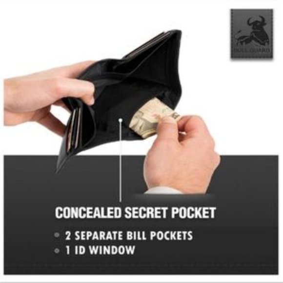 Genuine Nappa Leather Trifold Wallet For Men RFID And ID Window​ - Picture 3 of 5